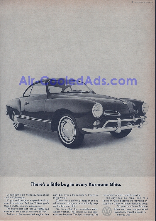 1970 Volkswagen Karmann Ghia 1,500,000 LIRE Vintage Original Print Ad 8.5 x 11" 